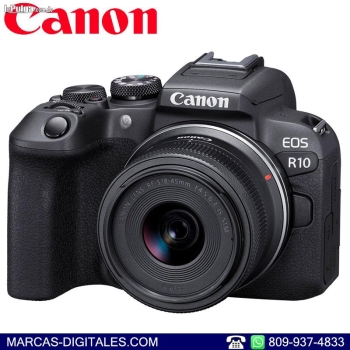 Canon eos r10 con lente 18-45mm stm is camara mirrorless