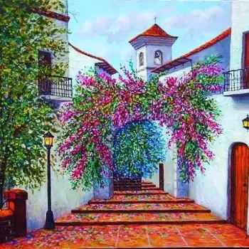 Pintor dominicano cuadro costumbrista obra de arte e.vidal