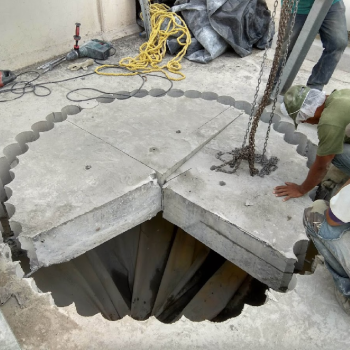 Perforaciones con broca hoyos para muros de concreto