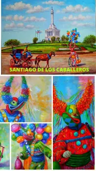 Pintor dominicano cuadro costumbrista obra de arte e.vidal