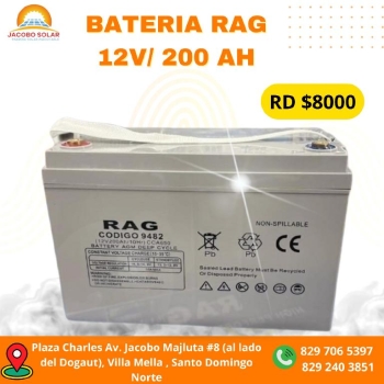 Bateria rag 12v/200ah