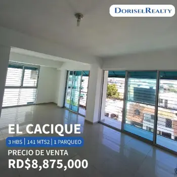 Venta de fabuloso apartamento en lo mejor del cacique