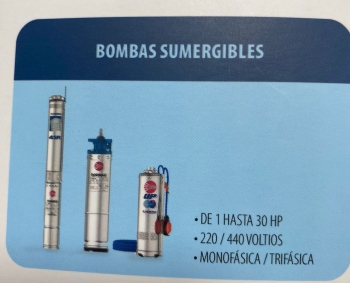 Bomba sumergible 1 hasta 30 hp 220/440v monofasica trifasica