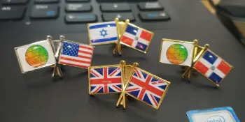 Pin doble bandera personalizado