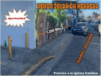 Vendo un solar de 1200 mts.2 en herrera la misma isabel aguiar prox. a