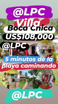 ????villa en el pleno centro de boca chica  a solo 5 minutos de la pla