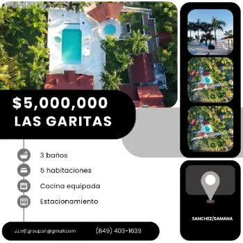 Majestuosa y paradisíaca villa entre sánchez y samaná