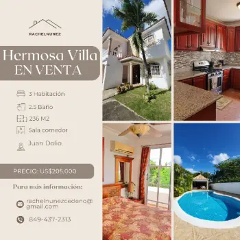 Villa de 3 habitaciones en venta en juan dolió.