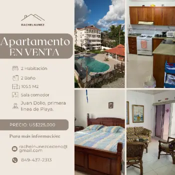Apartamento de 2 habitaciones en venta en juan dolio.