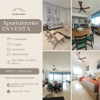 Apartamento de 2 habitaciones en venta en juan dolio.