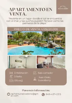 Apartamento de 3 habitaciones en venta en juan dolio.