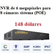 Nvr de 6 megapíxel con capacidad para 8 cámaras ip