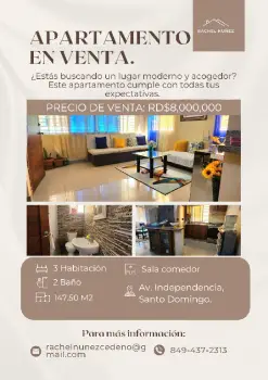 Apartamento de 3 habitaciones en venta en mirador del oeste.