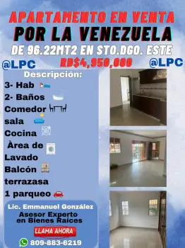 Apartamento en venta amplió en en la charles de gaulle de 96.22mt2????