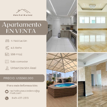 Apartamento en venta en urbanización real.
