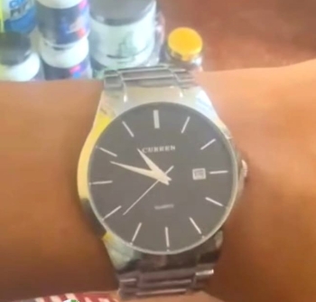 Reloj curren acero inoxidable cristal mineral fechero