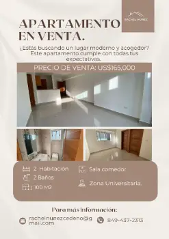 Apartamento en venta en la zona universitaria.