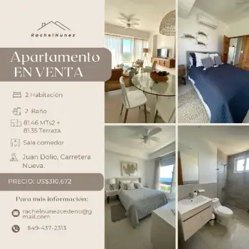 Apartamento de 2 habitaciones en venta en juan dolio.