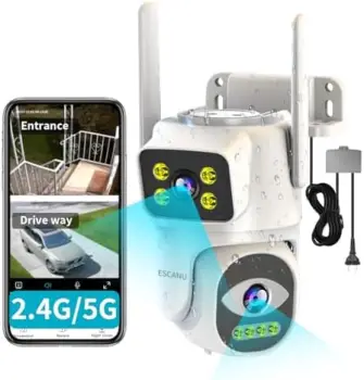 ???? cámara de seguridad doble lente ptz wifi 4mp