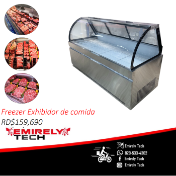 Freezer vitrina exhibidora de comida carnes embutidos de 79 pulgadas