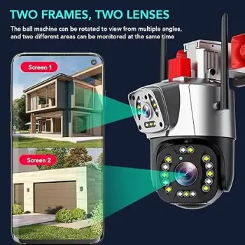 Cámara de seguridad doble lente wifi full hd 4mp