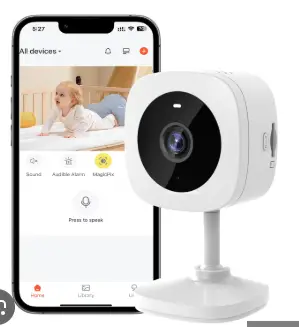 Cámara de seguridad 2k con visión nocturna y audio de 2 vías
