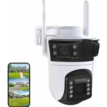 Cámara de seguridad wifi 4mp uhd con 3 lentes