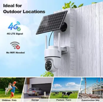 Cámara de seguridad solar 4g lte inalámbrica para exteriores – un solo