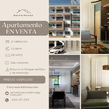 Apartamento en venta en próximo al parque del este y las americas.