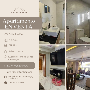 Apartamento en venta en evaristo morales.