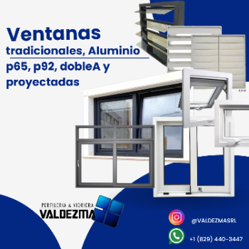 Ventanas tradicionales aluminio p65 p92 doble a y proyectadas
