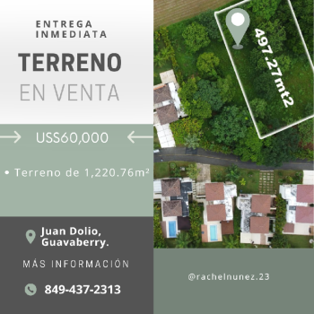 Terreno en venta juan dolio guavaberry.