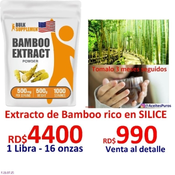 Bamboo bambu banbu polvo extracto comestible suplemento hierbas planta