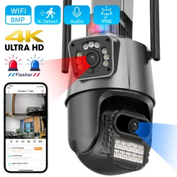 Cámara de seguridad doble lente wifi full hd 2mp