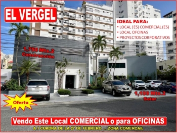 Vendo local comercial o de oficinas en el vergel 1750 mts.2 de oportun