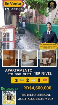 En venta apartamento en pantoja en santo domingo oeste remodelado