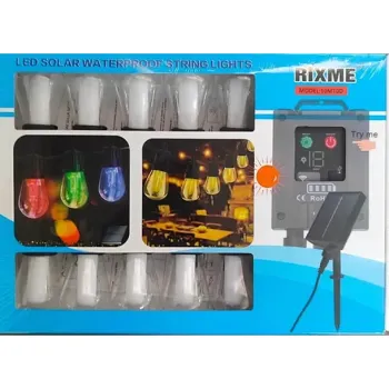 Bombilla led solares de 10 metros multicolor