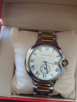 Reloj cartier caja y esfera ac/inox mov cuarzo cristal mineral