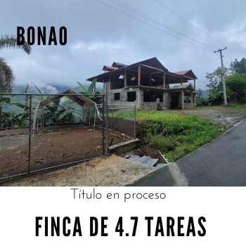 Finquita de 4.7 tareas agrícolas con casa campestre en bonao