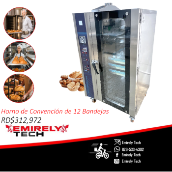 Horno convencional de 12 bandejas para panaderia reposteria