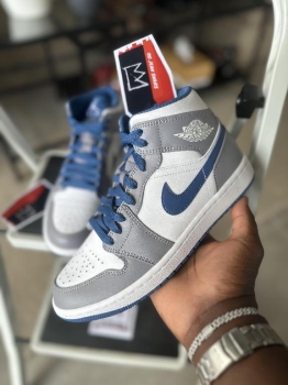 Tenis teni nike air jordan 1 mid true blue original originales sneaker