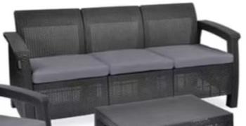 Sofa de 3 plaza rattan