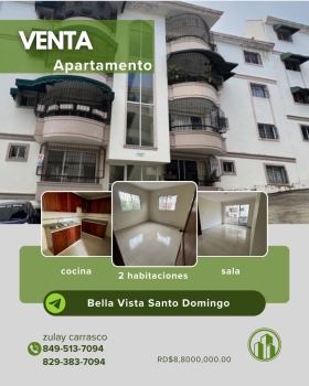 Apartamento clÁsico en bella vista – santo domingo próximo a bella vis