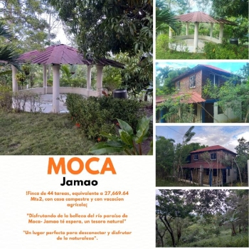 Finca de 44 tareas con casa campestre y con vocación agrícola en moca