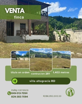 se vende finquita con potencial en villa altagracia