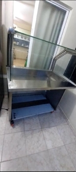Vitrina baño maría de 3 bandejas grandes o 6 pequeñas acero inoxidable