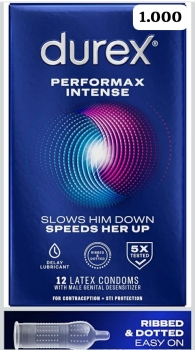 Caja de condones durex performan corrugados 12 unid