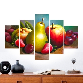 Cuadro pintura de frutas 5 en 1.
