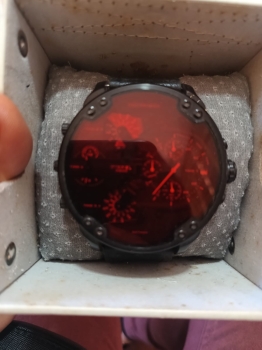 Reloj diesel mr daddy caja de acero inoxidable correa silicona cronogr