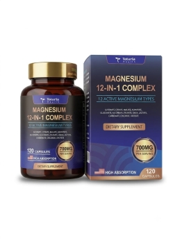 Magnesio 12-in-1 contiene 12 formas de magnesio 700 mg de 120 cápsulas